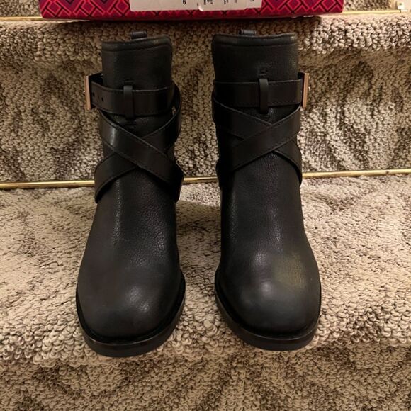 NEW Tory Burch Hastings 85mm Boots in Black Leather Size‎ 6 Medium - Picture 3 of 8